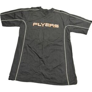 Vintage Blue Line Philadelphia Flyers Embroidered Spell Out Black T-Shirt M‎